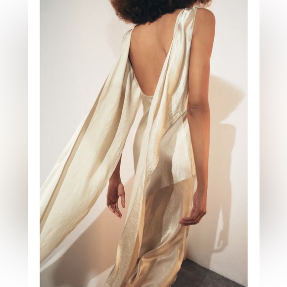 LIMITED EDITION WRINKLED EFFECT SATIN DRESS - Picture 2 of 4